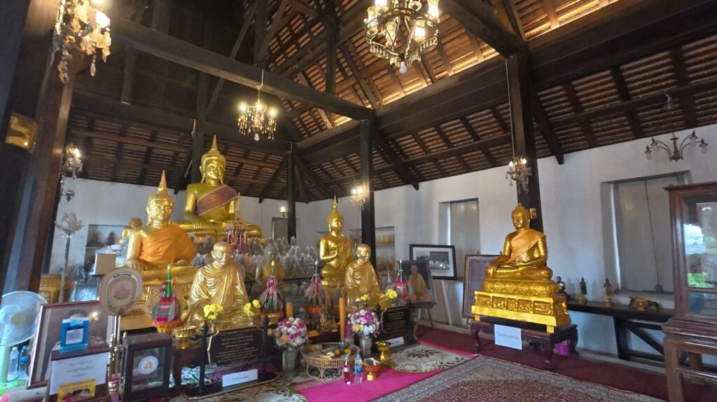 Interior of the historic Ubosot at Wat Tapon Yai
