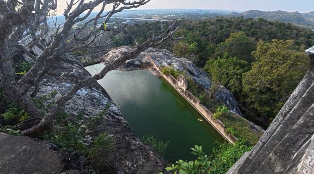 Reservoir view from Wat Phra Phutthachai mountain temple