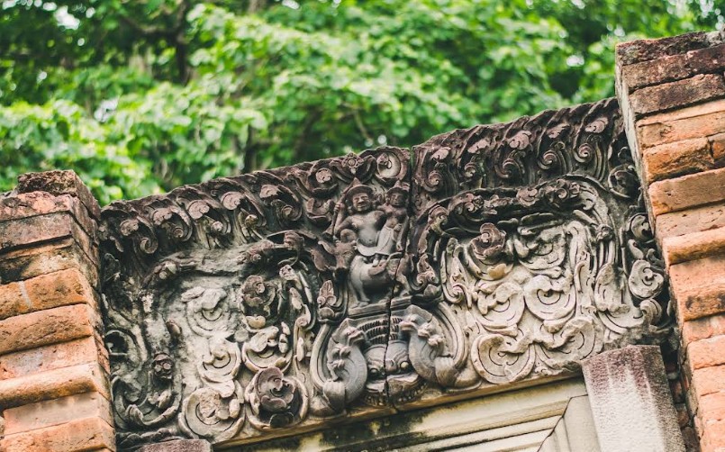 Ancient brick sanctuary showing later Khmer influence at Si Thep Historical Park