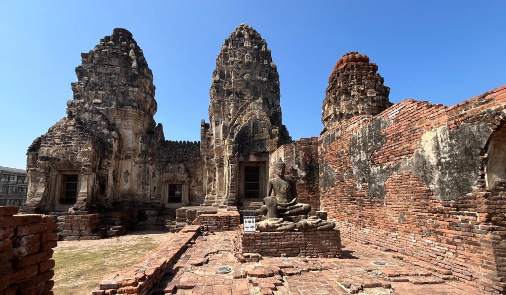 Phra Prang Sam Yot Khmer temple ruins in Lopburi, Thailand