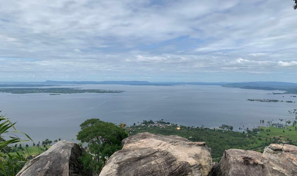 Panoramic view of Ubol Ratana Reservoir from Hin Chang Si in Khon Kaen