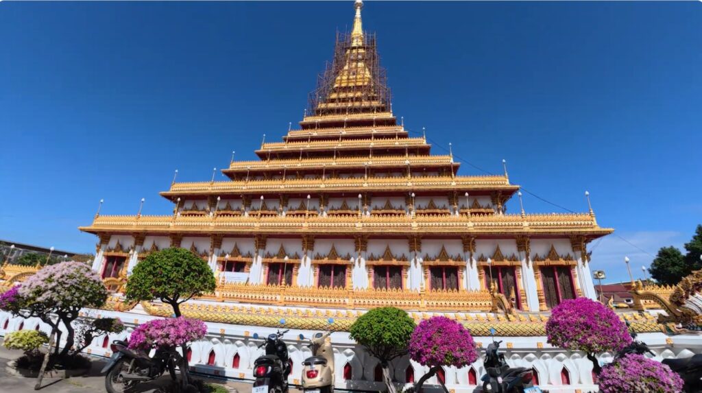 Wat Nong Waeng Phra Aram Luang golden temple in Khon Kaen