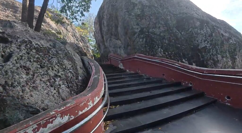 Mountain path leading to the upper sanctuary of Wat Phra Phutthachai