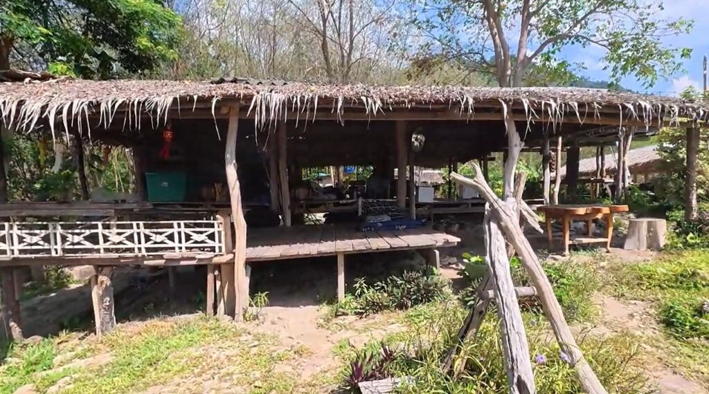 Mountain view from the wooden deck at Khao Makhem campsite in Rayong