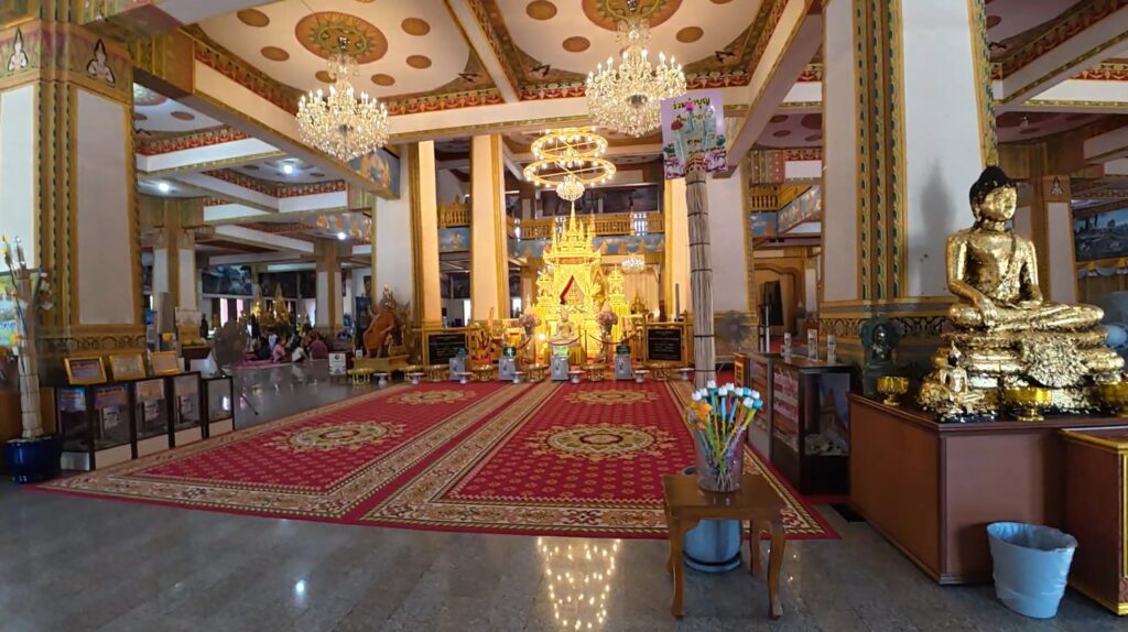 Sacred interior of Phra Mahathat Kaen Nakhon at Wat Nong Waeng