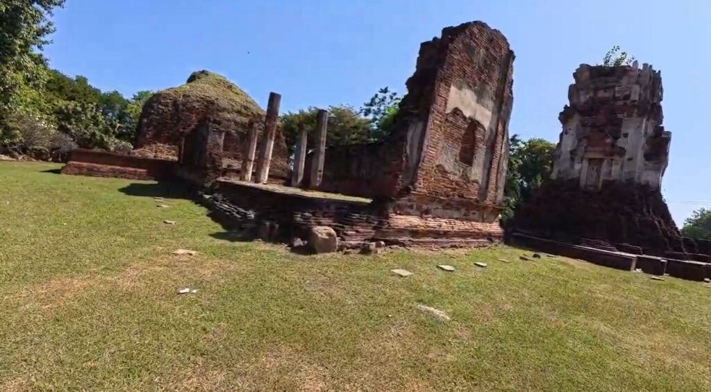 Ancient brick tower still standing at Wat Nakhon Kosa in Lopburi