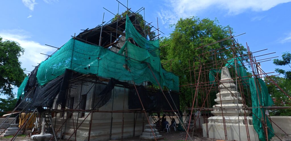 Historic ubosot exterior at Wat Khot Thimtharam in Rayong