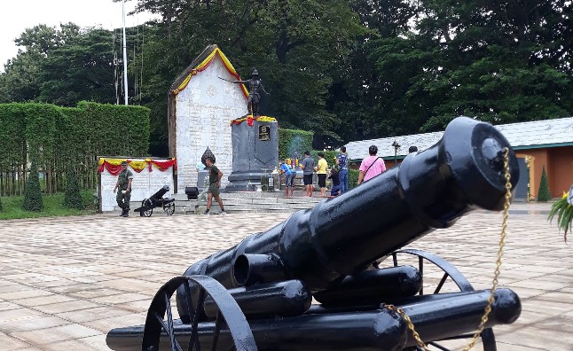 Historic cannon at Taksin Camp in Chanthaburi, Thailand