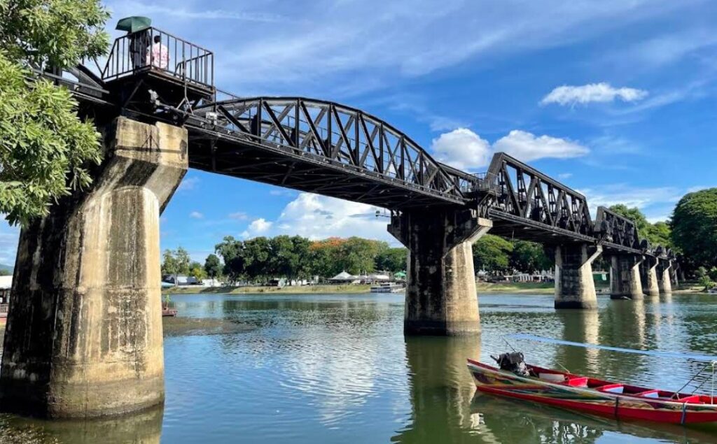 River Kwai Bridge over the River Kwai in Kanchanaburi Thailand