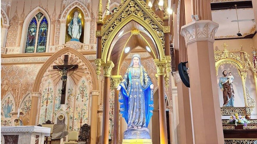 Virgin Mary statue inside the Cathedral of the Immaculate Conception Chanthaburi
