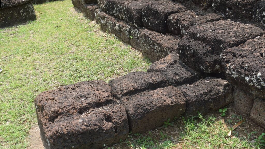 Laterite walls of Kuti Ruesi Ban Khok Muang