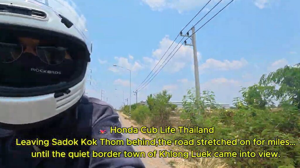 Riding from Sadok Kok Thom toward the Thai Cambodian border in Sa Kaeo