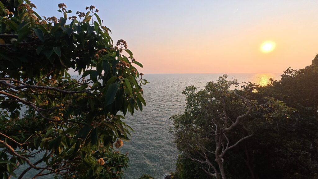 family camping by the sea in Thailand