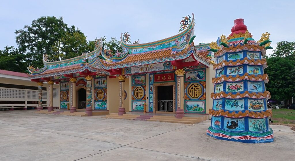 Entrance to a traditional Chinese shrine in Rayong