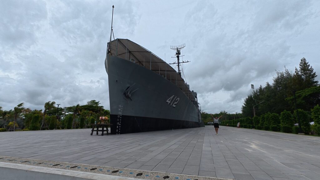 HTMS Prasae 412 memorial warship at Pak Nam Prasae, Rayong, Thailand