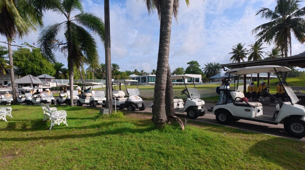 Company golf tournament on a green golf course in Thailand