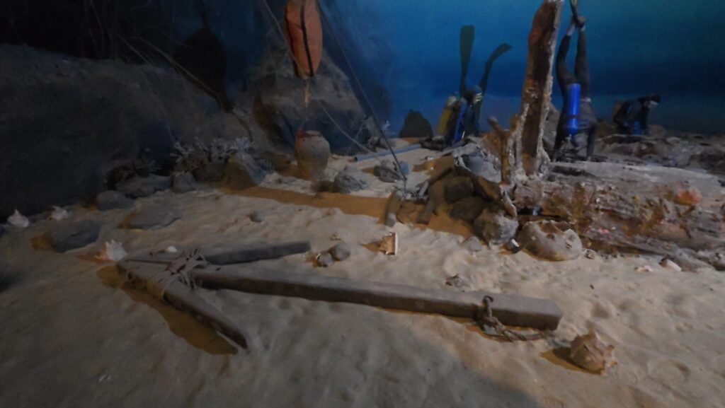 Underwater shipwreck excavation display at the National Maritime Museum