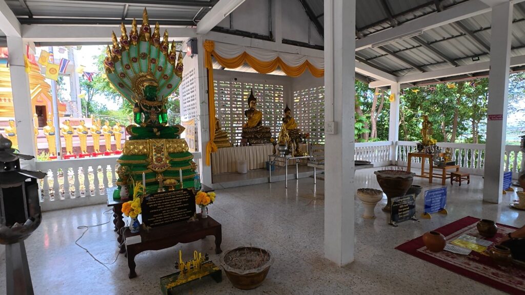 Buddhist prayer hall at the hillside meditation center near Wat Khao Bot