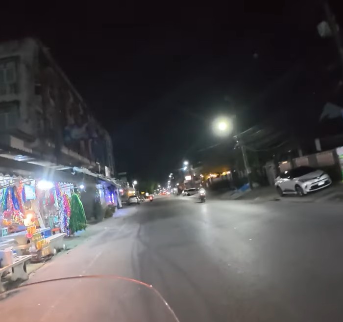 Night ride leaving the city after visiting the Ancient City