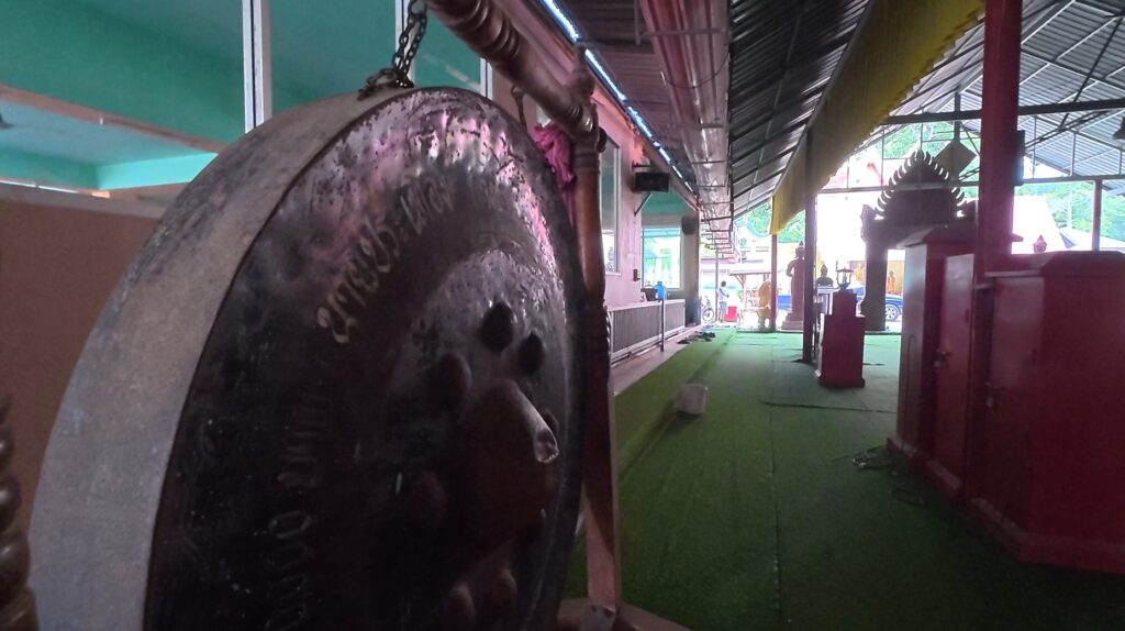 Traditional ceremonial gong inside Wat Ang Kaeo temple