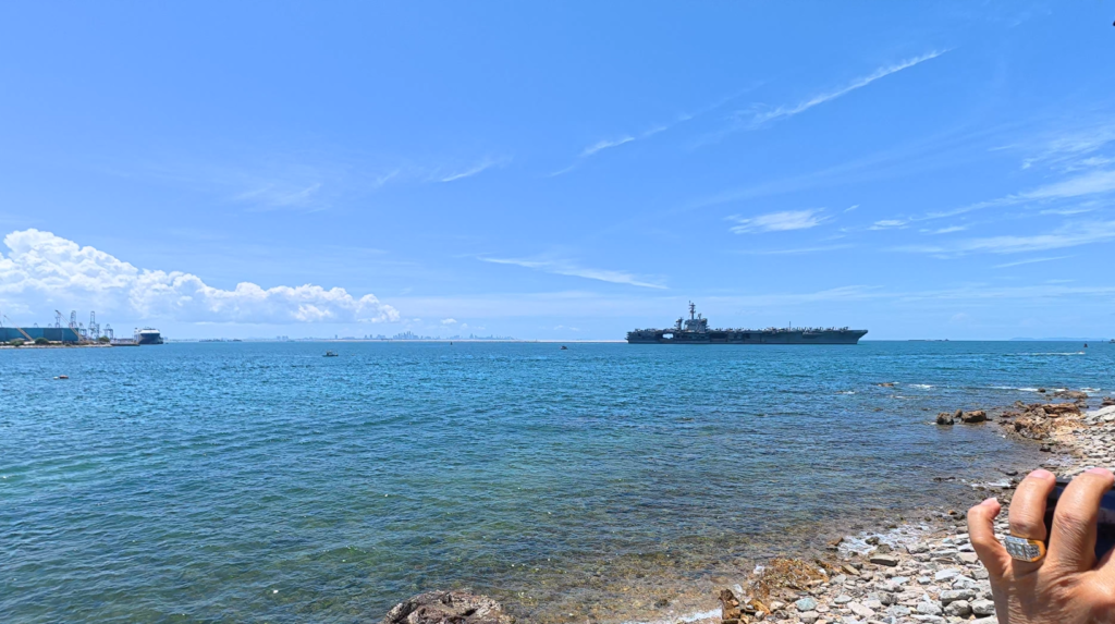 USS Abraham Lincoln seen from Khao Laem Chabang Thailand