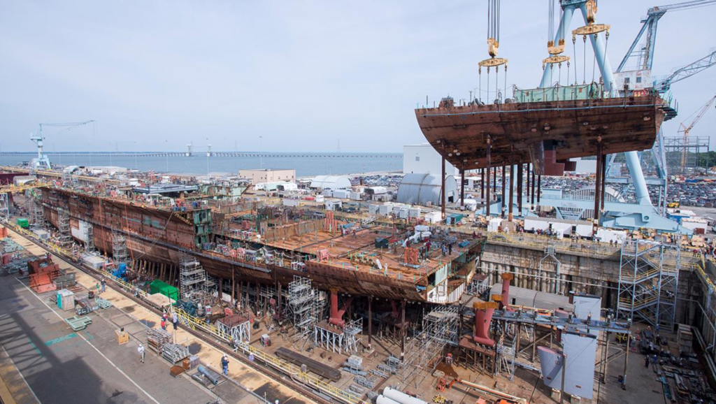 USS Abraham Lincoln aircraft carrier during major shipyard work