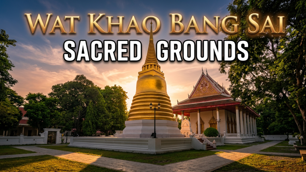 Golden chedi at Wat Khao Bang Sai in Chonburi, Thailand